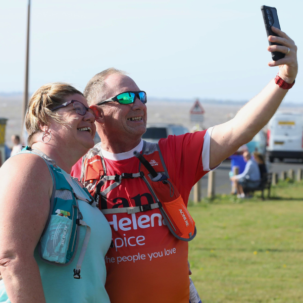 St Helena supporters taking a selfie at the 2025 Harwich Half Marathon