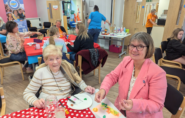 Brenda and Sarah getting crafty