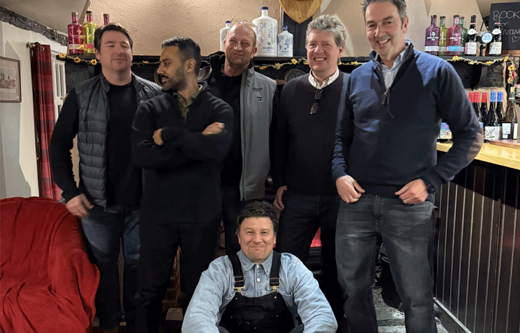 Image: Cyclists who raised funds for St Helena Hospice at the pub 