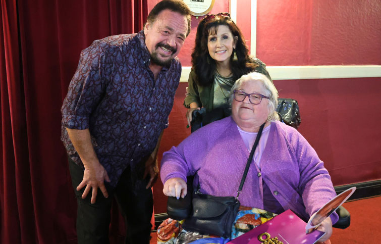 Image: Rosie, a St Helena Hospice patient, meets Jay Osmond