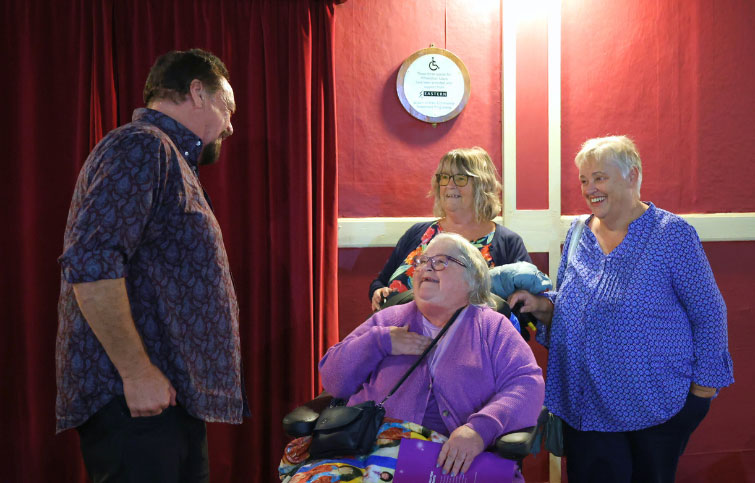 Image: Rosie, a St Helena Hospice patient, meets Jay Osmond