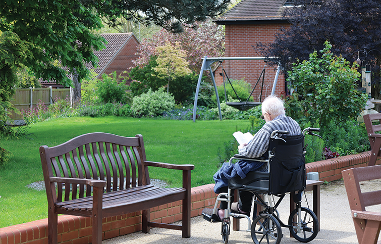 Ron enjoying the hospice garden