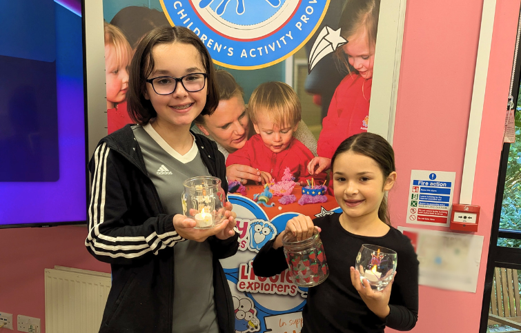 Ava & Evie getting crafty