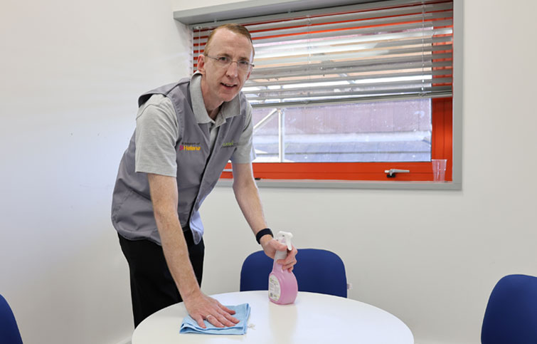 Image: Total Clean in support of St Helena Hospice social enterprise general manager Kevin McGill