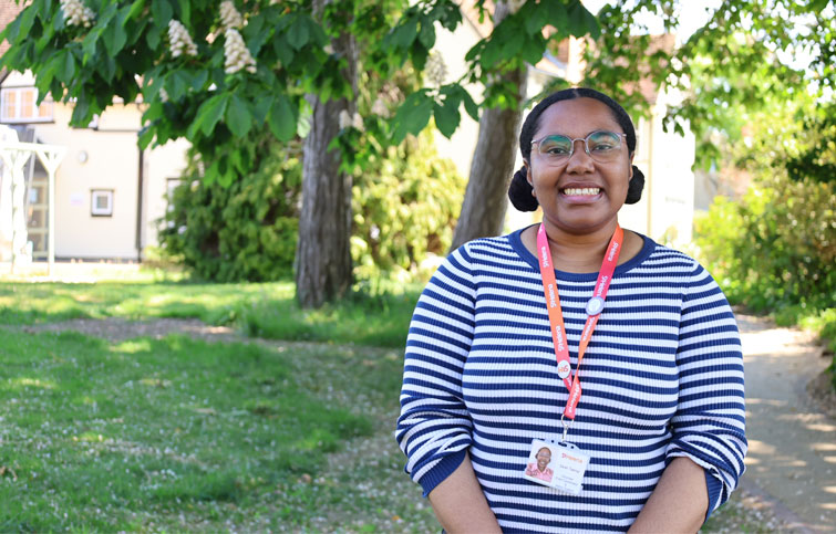 Image: Sarah is a volunteer at St Helena Hospice in the compassionate communities team