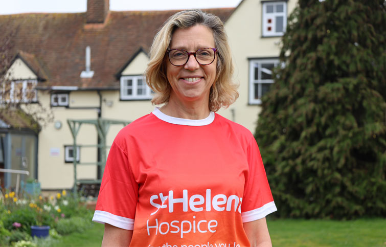 Image: Karen who is running the London Marathon 2026 for St Helena Hospice