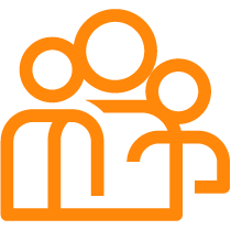 Icon of 3 people together