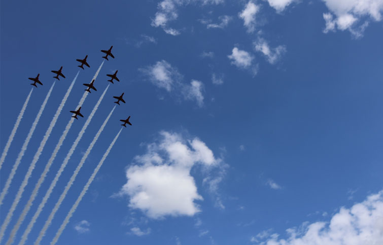 Image: The Red Arrows flypast St Helena Hospice