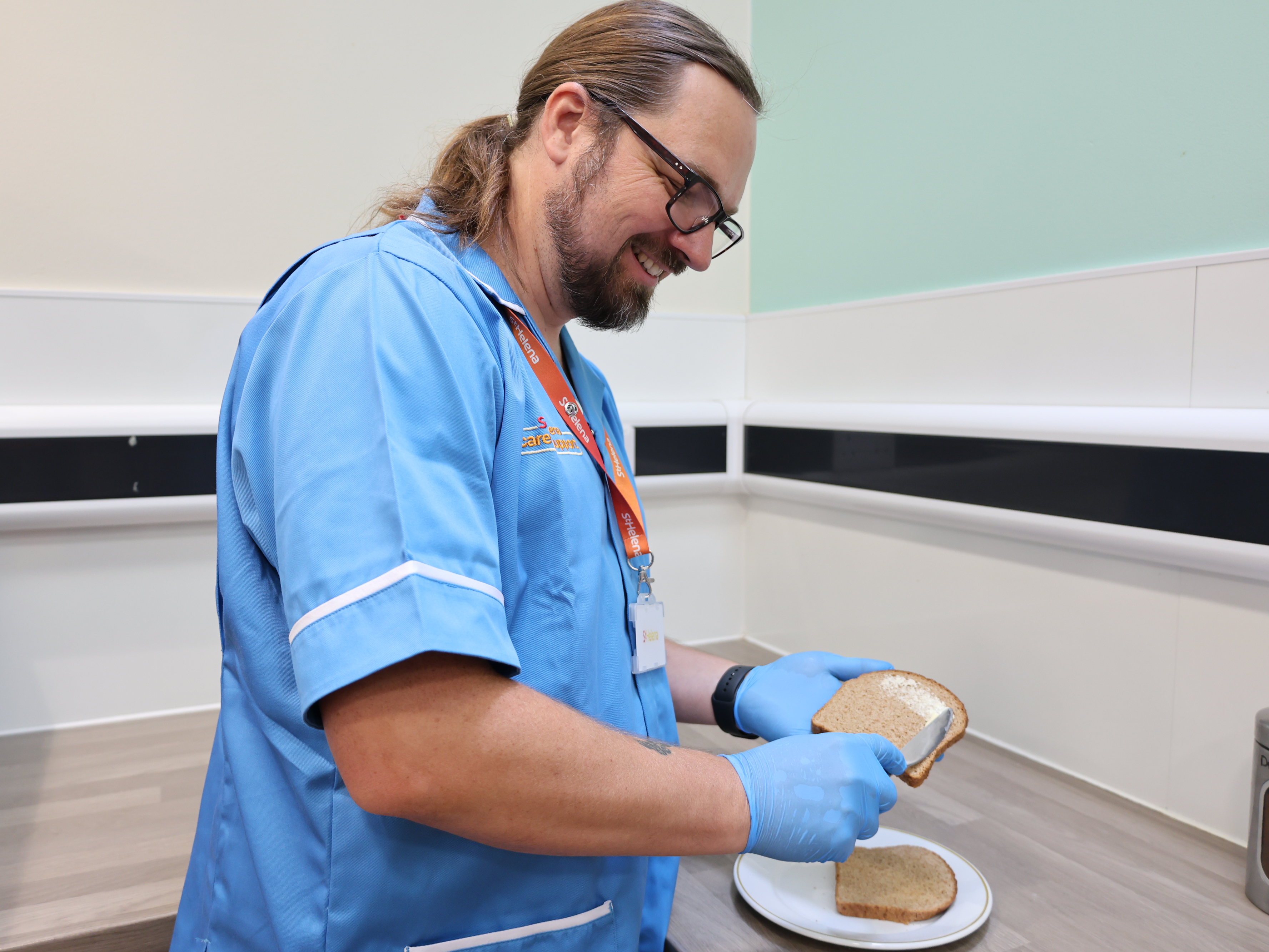 St Helena Care & Support Staff washing up