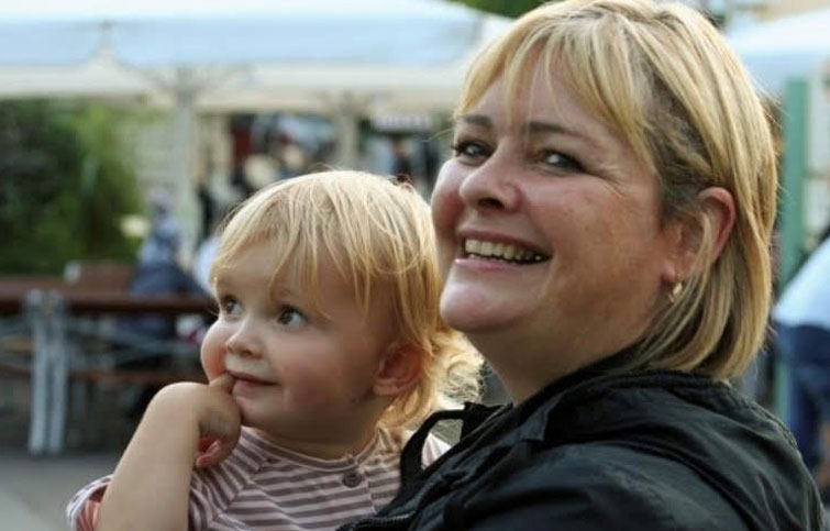 Image: Tracey with Caitlin as a baby