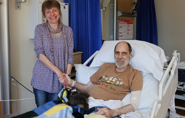 Image: Claire Harrington and Bradley Roberts at St Helena Hospice