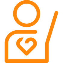 Icon of person with hand up