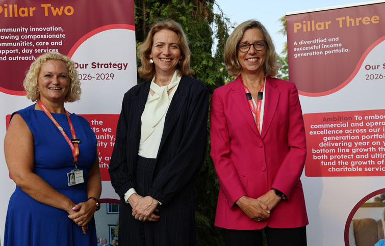 Image: Kate Heslegrave, Pam Cox MP, Karen Chumbley at St Helena Hospice strategy launch