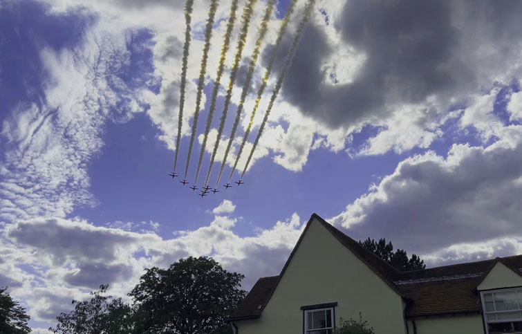 Image: The Red Arrows flypast St Helena Hospice