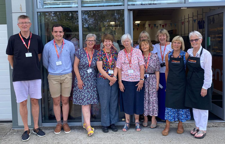 Image: Staff and volunteers at the St Helena Books, Brew and Boutique shop in Stanway