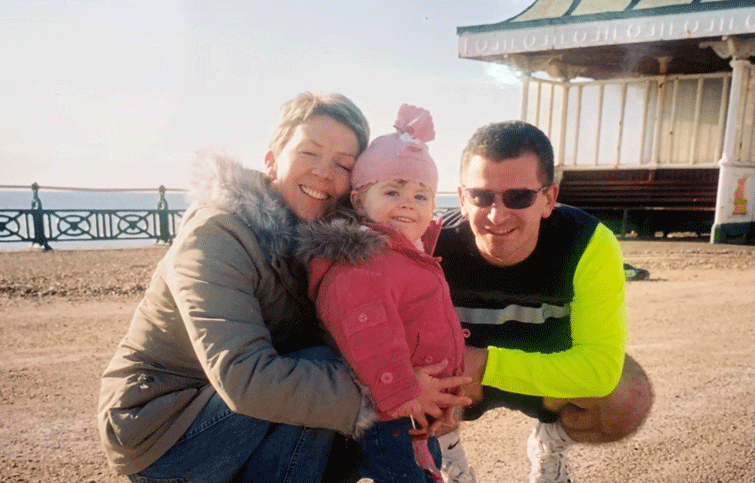 Image: Sean with Sue and their daughter Katie