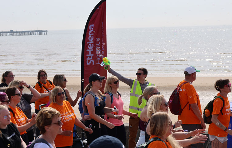 Image: St Helena Hospice Pier to Pier walkers in Walton