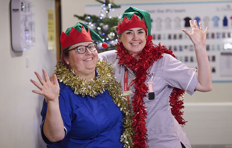 Image: St Helena Hospice nurses at Christmas