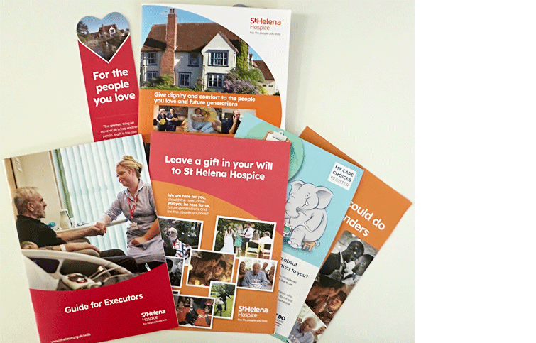 Image: contents of St Helena Hospice Gifts in Wills pack