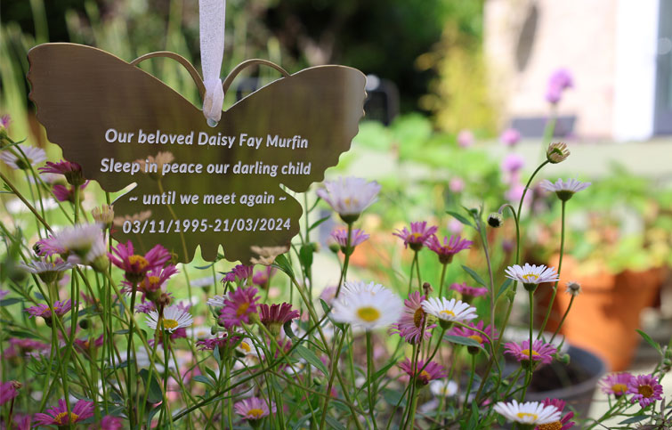 Image: St Helena Hospice butterfly plaque dedicated to Daisy