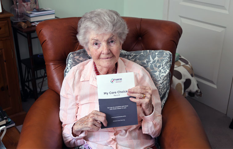 Image: Kay has completed a My Care Choices Record with St Helena Hospice to document her wishes for the future