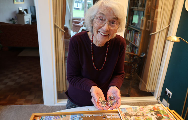 Image: Rosina is a puzzle sorter at St Helena Hospice