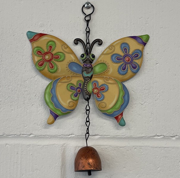 Roots & Shoots Bright Yellow Butterfly Windchime