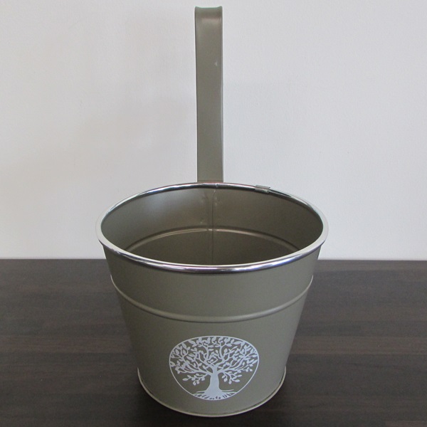 Sanctuary Hanging Bucket Planter, Grey