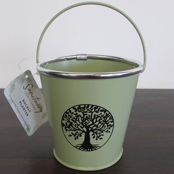 Sanctuary Small Bucket Planter, Green