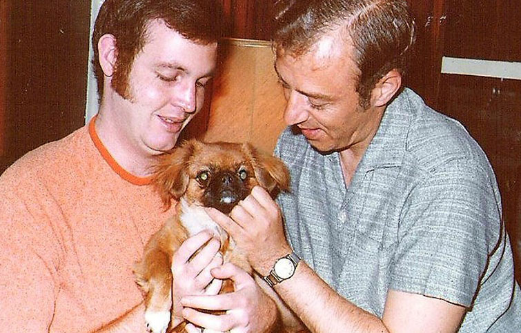 Pete and Neil with dog